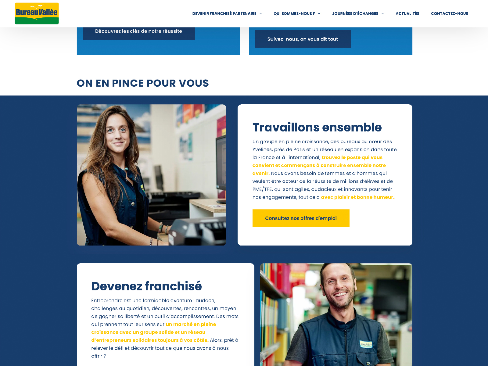 Page du site Bureau Vallée